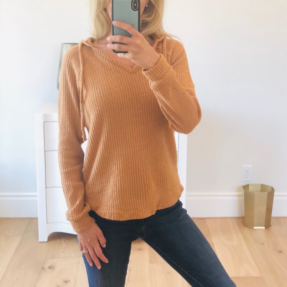 Golden Waffle Hacci Loose Fit Hoodie Large - Picture 5 of 7